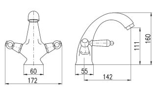Смеситель для раковины Rav Slezak Morava retro MK529.5 Хром